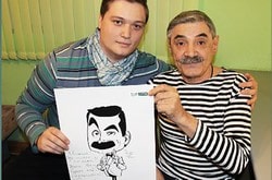 шаржист на юбилей нарисовал портрет для виновника торжества