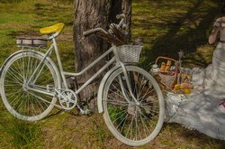 Фотосессия с велосипедом на свадьбе