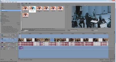меню FILE в Sony Vegas